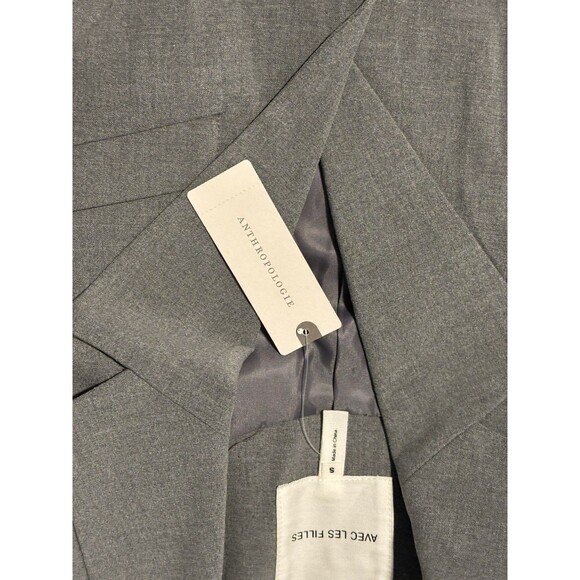 Anthropologie Avec Les Filles Sculpted Hourglass Blazer Sz Md Grey NWT - Picture 8 of 13